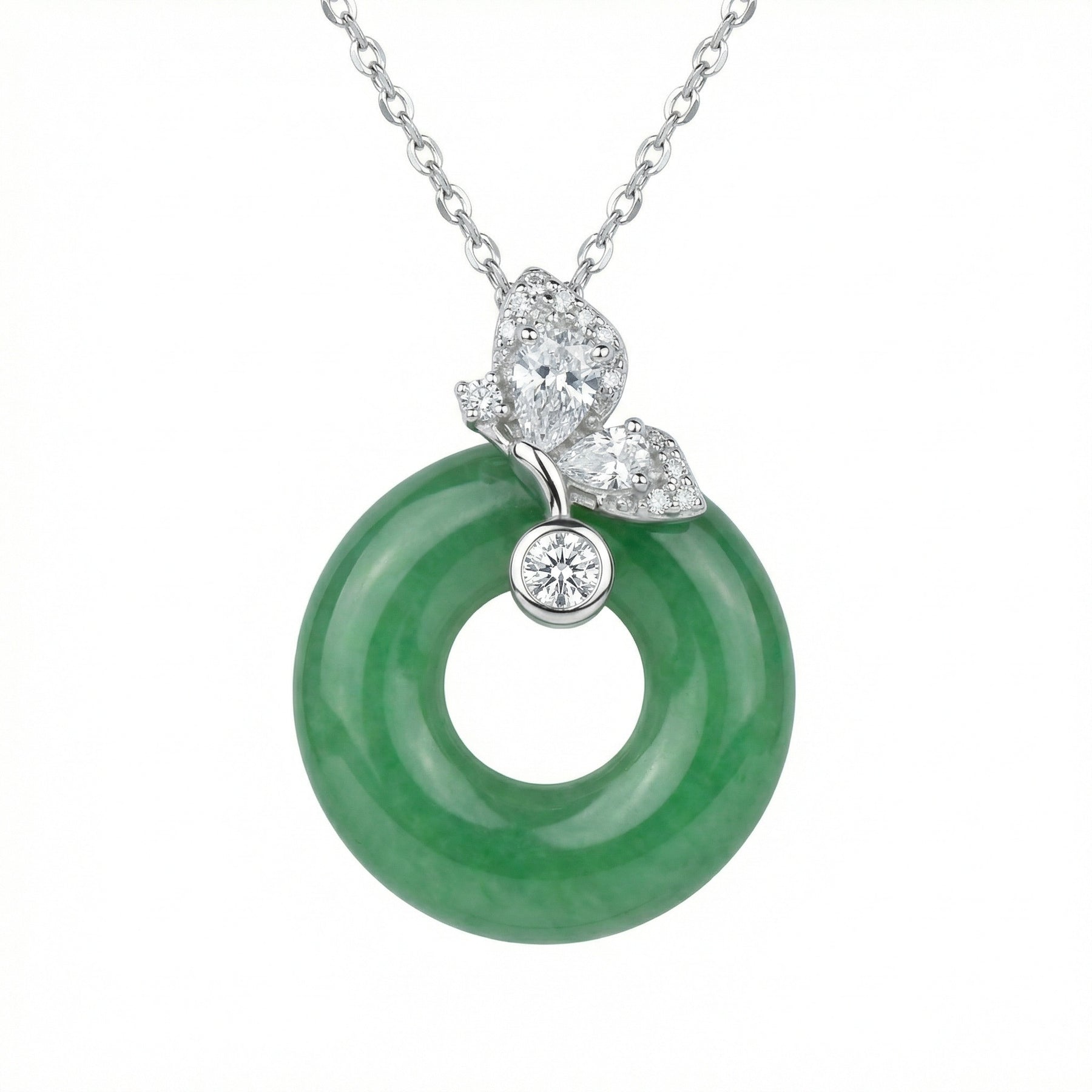 Jadeite Pi Disc Butterfly Necklace – jade necklace, side detail