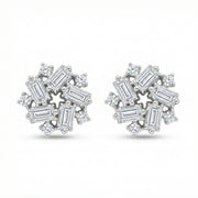 Snowflake Cluster Stud Earrings – sterling silver earrings
