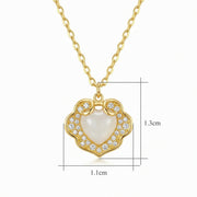 White Heart Gemstone Necklace – sterling silver necklace