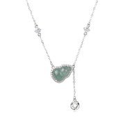Green Jadeite Hulu Halo Necklace – jade necklace, front view