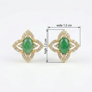 Jadeite Floral Cluster Stud Earrings – jade earrings