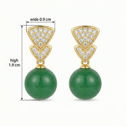 Geometric Green Sphere Drop Earrings – sterling silver earrings