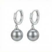 Grey Pearl Cutout Hoop Earrings – pearl earrings