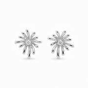 Sunburst Stud Earrings – sterling silver earrings, side detail