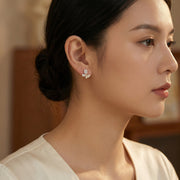 Butterfly Studs, Pear-Cut and Pavé – sterling silver earrings, side detail