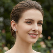 Enamel Butterfly Filigree Stud Earrings – sterling silver earrings, front view