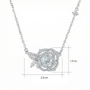 Rose Pendant Necklace with CZ Accents – zircon necklace