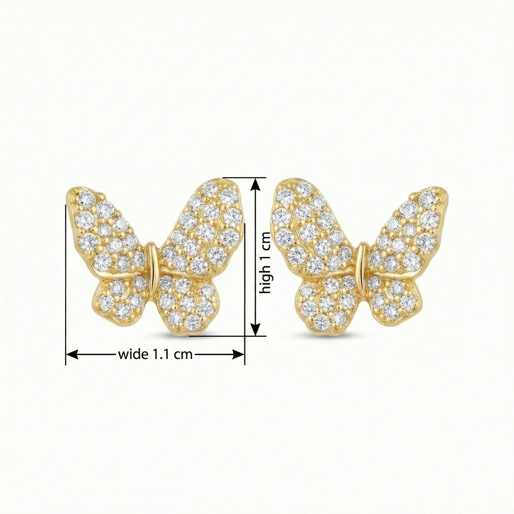 Pavé Butterfly Stud Earrings – sterling silver earrings
