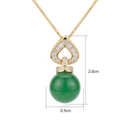 Round Jade Sphere Necklace – jade necklace, side detail