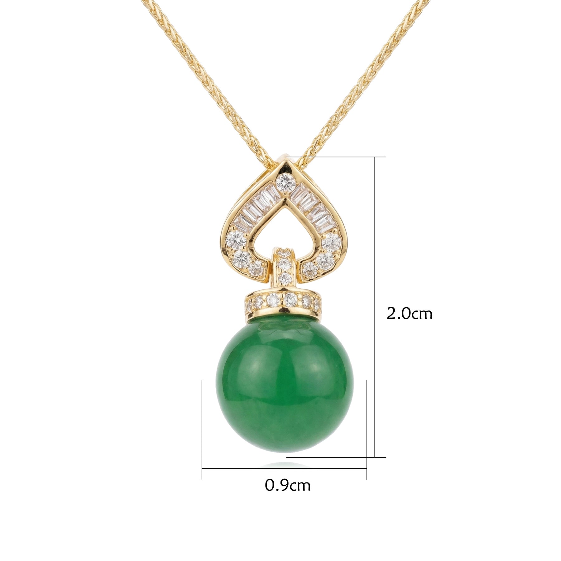 Round Jade Sphere Necklace – jade necklace, side detail