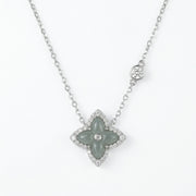 Quatrefoil Grey Jade Halo Necklace – jade necklace