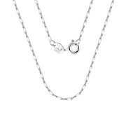 Italian Uniform Link Chain Necklace – sterling silver necklace, close-up