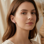 Square-Cut Zirconia Huggie Hoops – zircon earrings