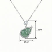 Jadeite Hulu Gourd Cloud Necklace – jade necklace, front view