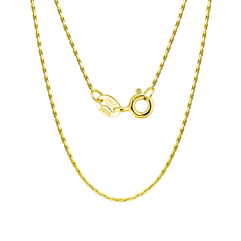 Delicate Italian Gold-Plated Chain – gold-plated necklace, front view