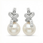 Pearl Crisscross Knot Drop Earrings – pearl earrings, side detail