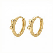 Bowknot Huggie Hoop Earrings – sterling silver earrings, side detail