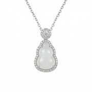 White Gemstone Gourd Necklace – jade necklace