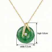 Green Jade Pi Disc Necklace – jade necklace, side detail