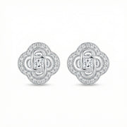 Quatrefoil Knot Stud Earrings – sterling silver earrings, side detail