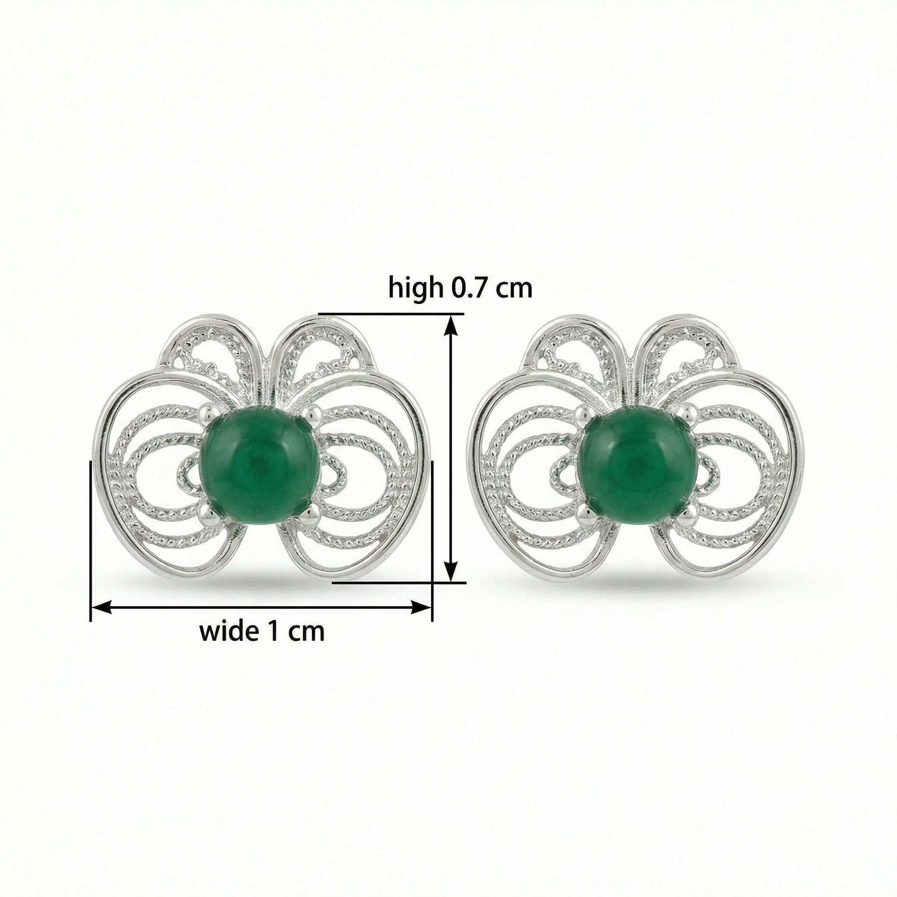 Filigree Butterfly Stud Earrings – sterling silver earrings, side detail