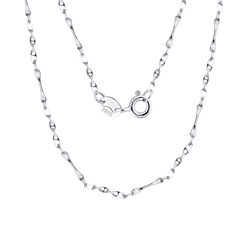 Italian Twisted Link Necklace – sterling silver necklace