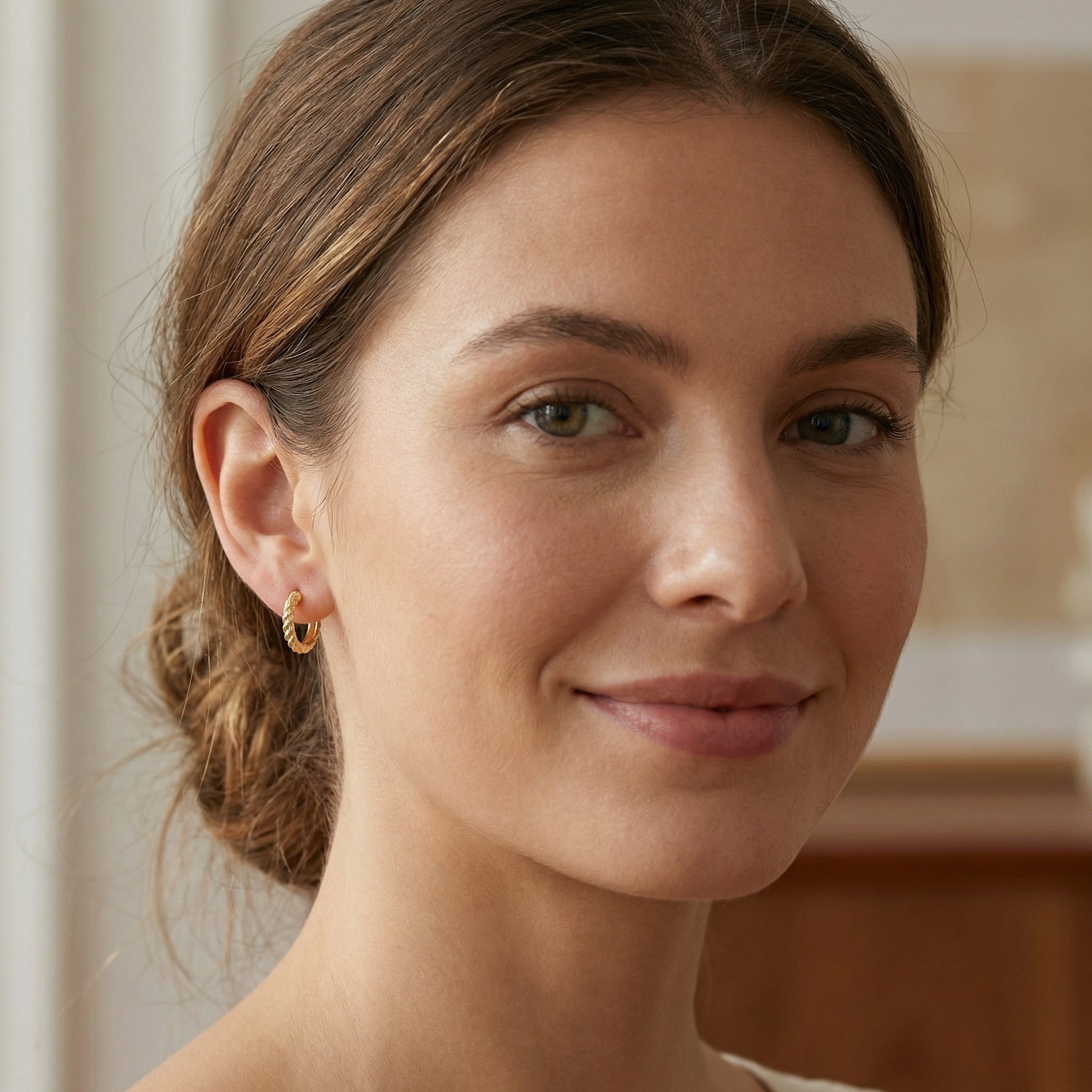Braided Rope Textured Hoop Earrings – sterling silver earrings