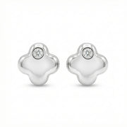 Silver Bear Stud Earrings – sterling silver earrings, front view