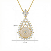 Halo Teardrop Pendant Necklace – sterling silver necklace, close-up