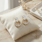 Oval Halo Drop Stud Earrings – sterling silver earrings