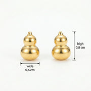 Gourd-Shaped Stud Earrings – sterling silver earrings, front view