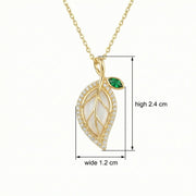 Leaf-Inspired Green stone Pendant Necklace – green stone necklace, front view
