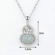 Jade Gourd Rose Pendant Necklace – jade necklace, front view