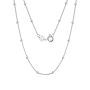 white-gold-tone Bead-Accented Chain Necklace – sterling silver necklace