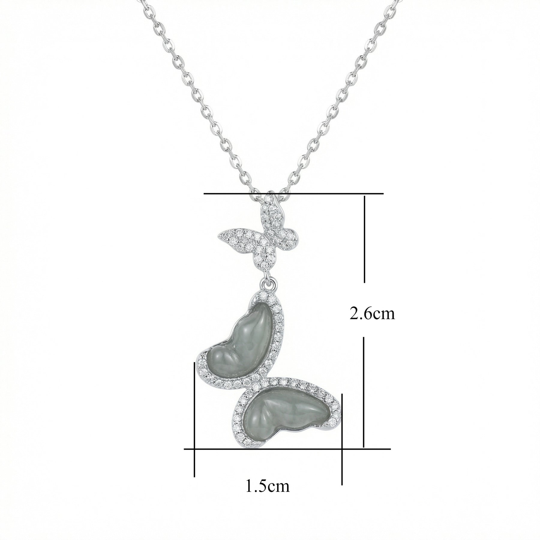 Butterfly Jade Sparkling stone Necklace – jade necklace