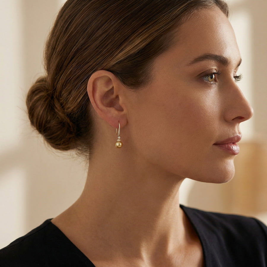 South Sea Champagne Pearl Drops – pearl earrings