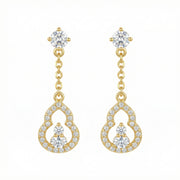 Sparkling Gourd Drop Earrings – sterling silver earrings, close-up