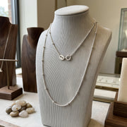 Italian gold-tone Beaded Chain Necklace – gold-plated necklace, side detail