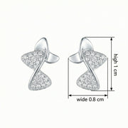 Abstract Butterfly Ribbon Studs – sterling silver earrings
