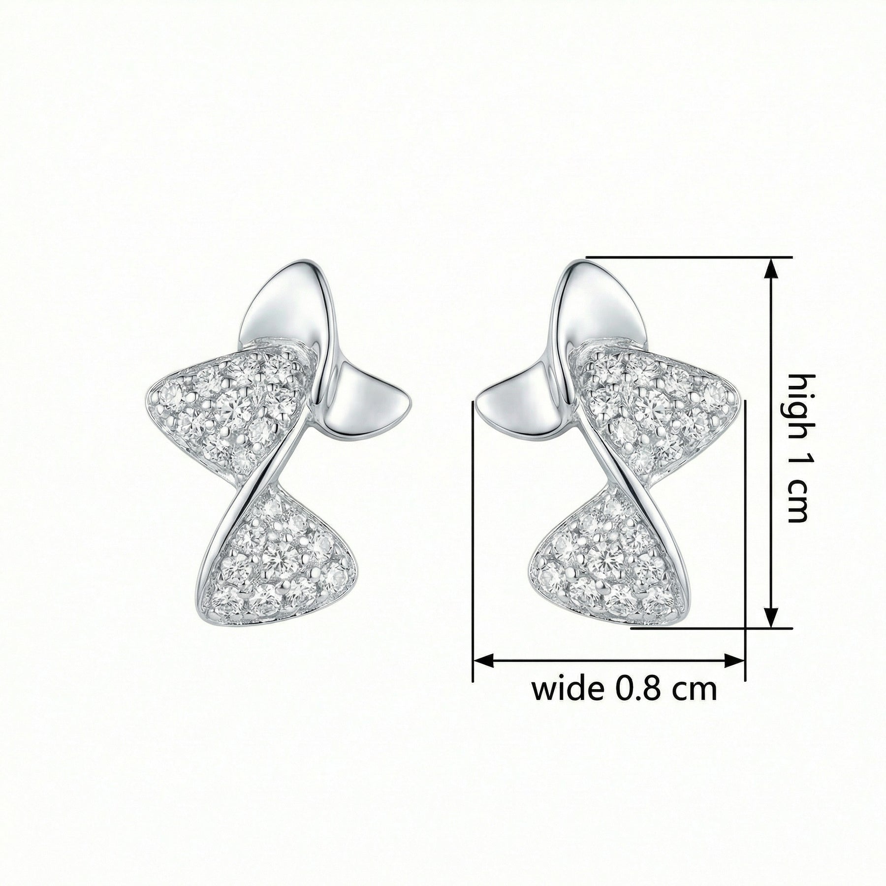 Abstract Butterfly Ribbon Studs – sterling silver earrings