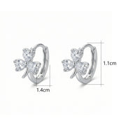 Heart Clover Silver Hoop Earrings – sterling silver earrings