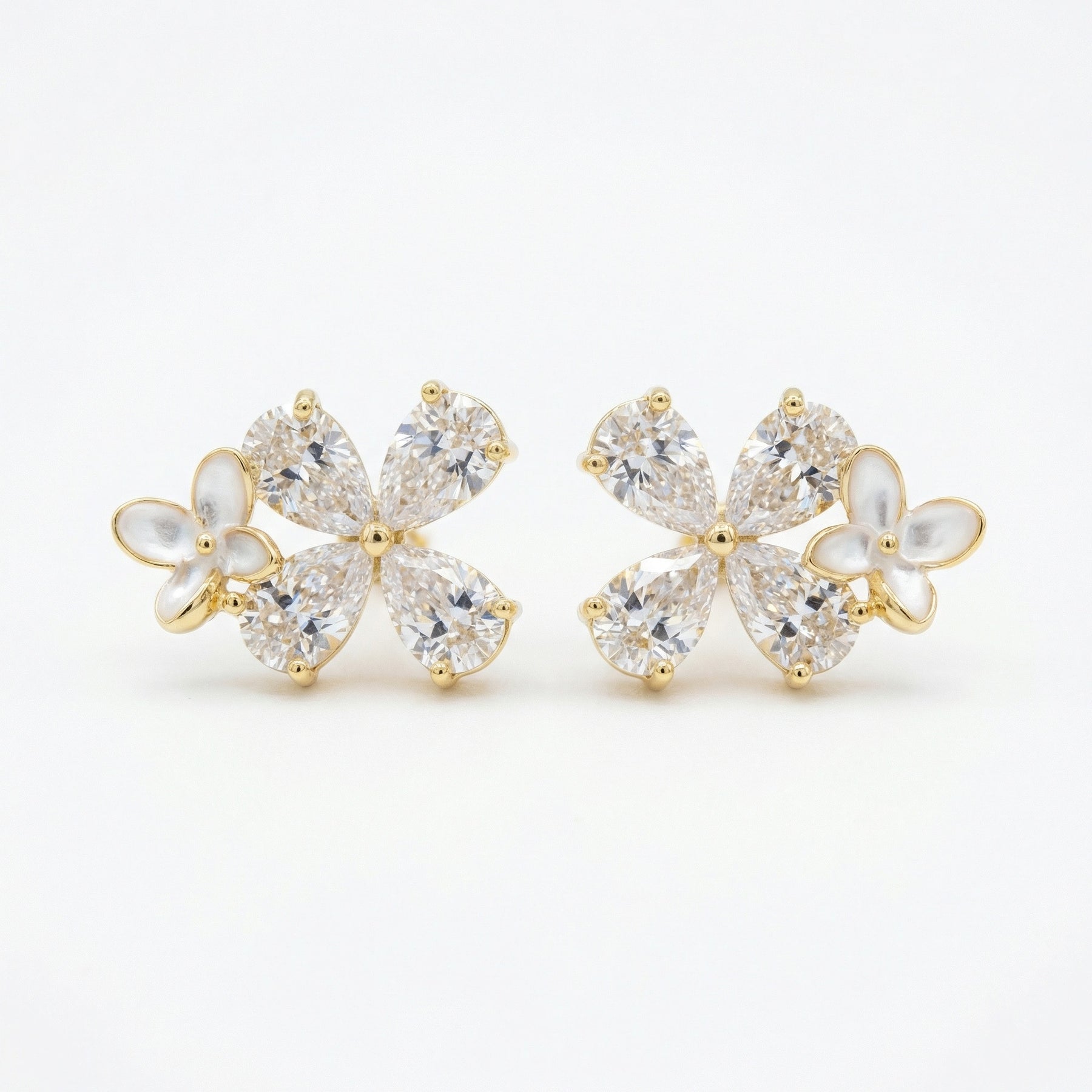 Butterfly Blossom Stud Earrings – mother-of-pearl earrings