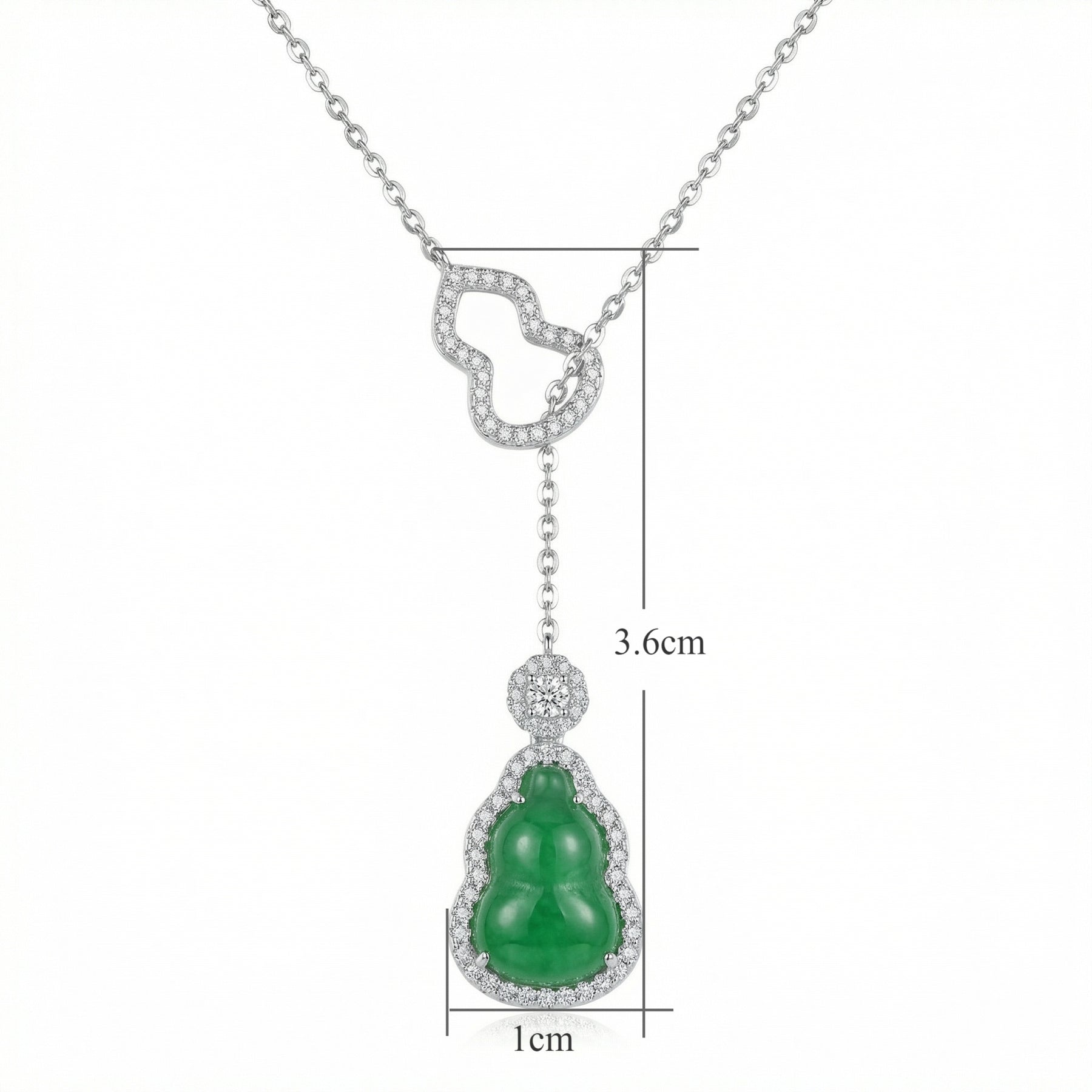 Jadeite Gourd Necklace, Stone-Encrusted – jade necklace, close-up