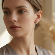 Pearl Swirl Stud Earrings, Scrollwork – pearl earrings, side detail