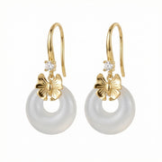 Bow Accent Drop Earrings – sterling silver earrings, front view