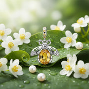 CZ Bee Dangle Charm – zircon earrings, styling detail