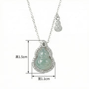 Double Gourd Jadeite Pendant Necklace – jade necklace, front view