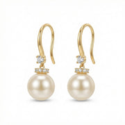 Pearl Drops with Polished Hooks – pearl earrings, close-up