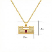 Textured Longevity Lock Necklace – sterling silver necklace, front view