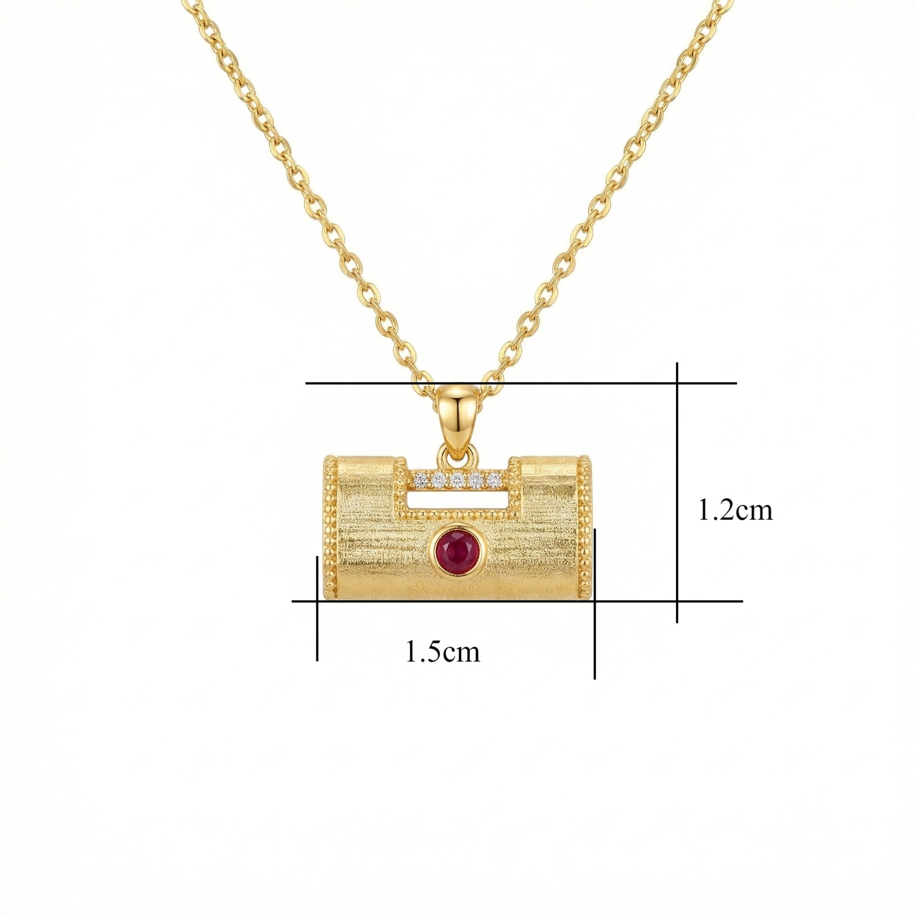 Textured Longevity Lock Necklace – sterling silver necklace, front view